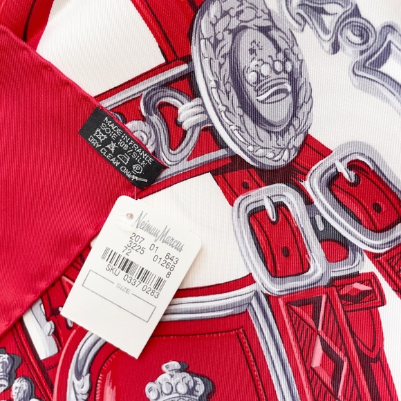 NWT Hermes Scarf "Brides de Gala" in Red/White - Picture 5 of 9